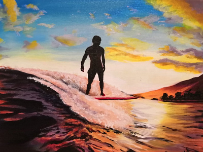 Surfer on sunset