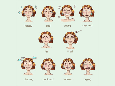 map of emotions caracter design emotion girl caracter girl character illustration photoshop