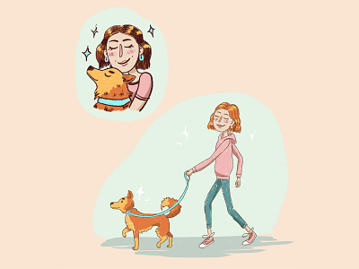 girl with a dog caracter design design dog girl character girl illustration illustration photoshop