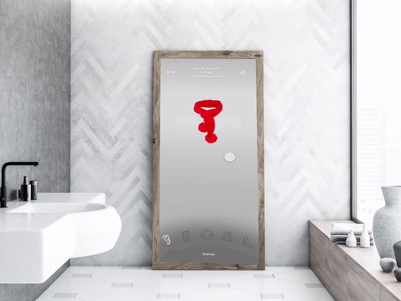Augmented Reality Experience for wardrobe / Bathroom mirror ar augmentedreality mixedreality smart smarthome smartmirror