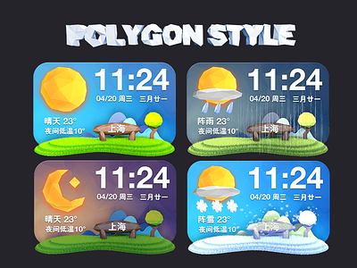 Dribbble polygon weather wediget