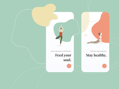 Yoga/Workouts App Design art colorful design figma health icon illustration meditation minimal ui ux vector yoga