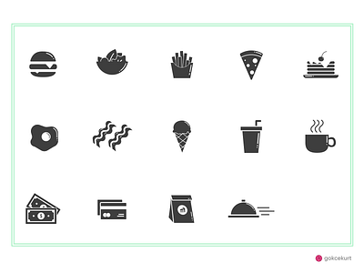 Basic Food Icon Set branding delivery design figma food icon icon set icons minimal order ui vector web