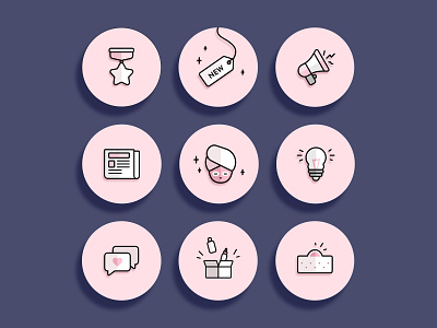 Instagram Highlight Icons for Korendy art branding colorful design figma icon illustration korendy minimal skincare ui ux vector