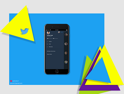 My Twitter (nightmode) mockup for IPhone 8 app art colorful design figma icon illustration ios logo minimal twitter ui ux vector