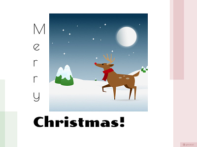 Merry Christmas! Here's a cute Christmas deer for you! art christmas christmas tree colorful deer design figma icon illustration ios merry christmas minimal moon snow ui vector