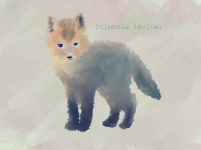 Baby Fox - Invite art design invite photoshop watercolor