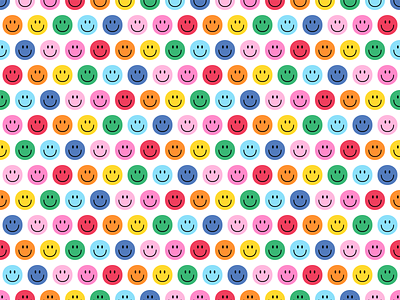 Happy Face Smiley Guy  Rainbow Fabric