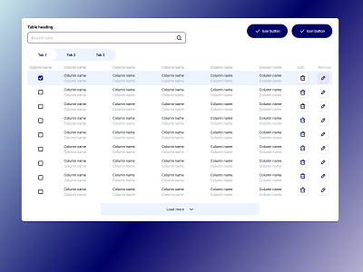 Styled table design by Maria Dolgova on Dribbble