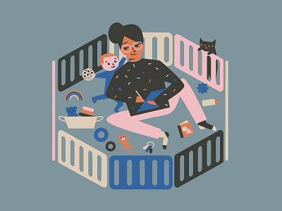 Working Mom illustration parenthood working from home working parents