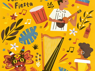 Venezuelan Music folklore illustration music