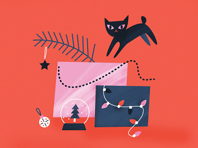 This time of the year cat christmas holidays illustration