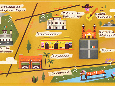Detail of Mexico for Babbel Magazine map mexico
