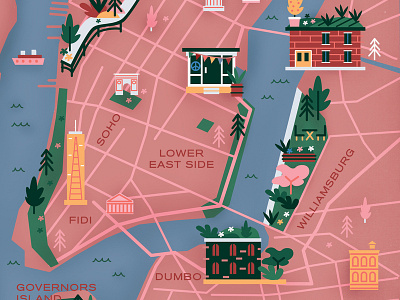 NYC for Les Echos editorial illustration illustration map nyc