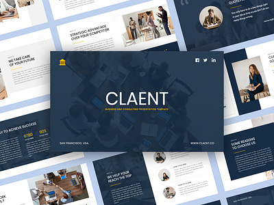 Claent - Business and Consulting Presentation Templat advert agency business company corporate layout layoutdesign modern presentation design product design