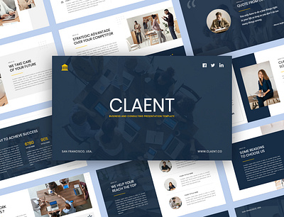 Claent - Business and Consulting Presentation Templat advert agency business company corporate layout layoutdesign modern presentation design product design