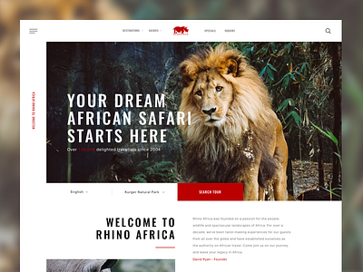 Rhino Africa africa animals photography product design rhino safari travel ui uidesign ux website