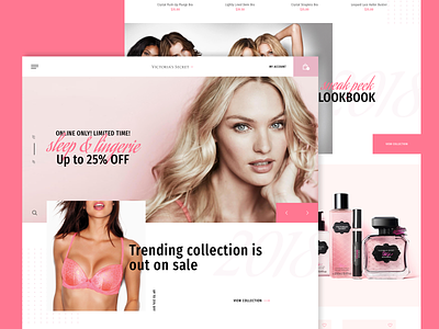 Victoria Secrect ecommerce fashion ladies lingerie pink prettythings product design ui uiux victoria secret women