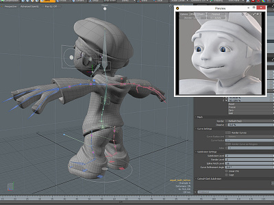 Miguel Rig and topology 3d rigging character mesh retopo topology