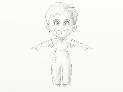 Christine Sketch character female ortho pencil quick simple sketch stylized