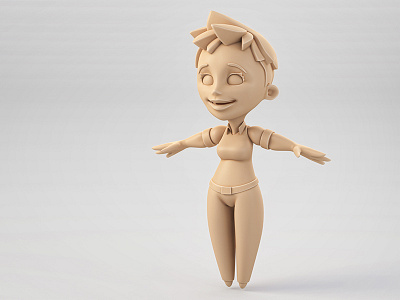 Christine Untextured character female simple stulized untextured