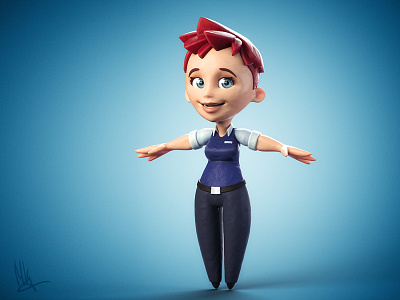 Christine Textured 3d character female modelling clay sculpy sss stylized surface t pose texture woman