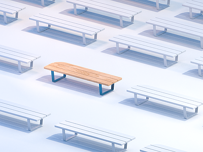 Bench test for stylized house 3d bench lambert pattern white surroundings