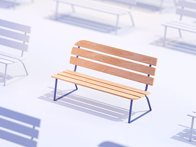 Bench test for stylized house 2 3d bench lambert pattern saturated white surroundings