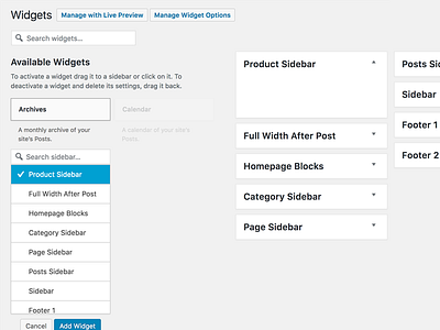 WordPress Live Widget Search Filter