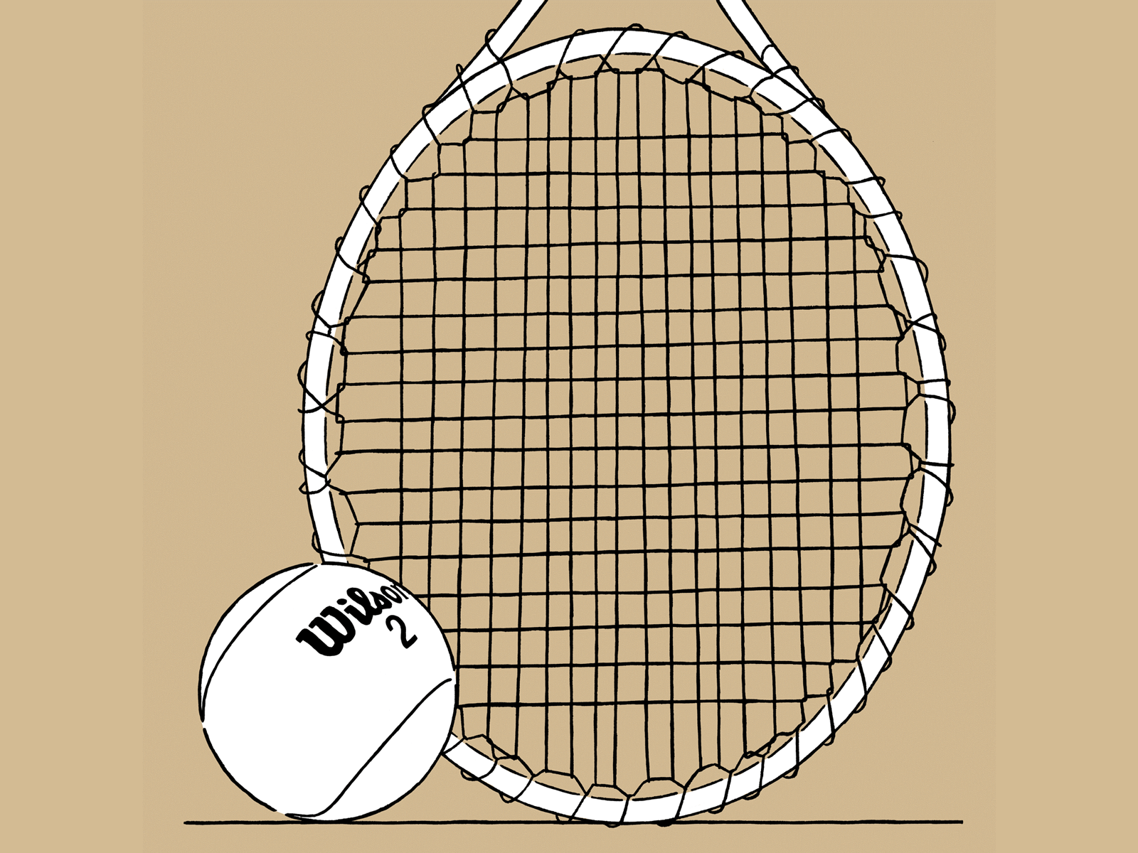 Wilson T2000 animation flat flat illustration gif illustration lifestyle line art line drawing maykang minimal sports t2000 t2000 tennis tennis ball tennis racket wilson