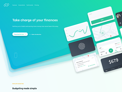 Financial Landing banking budget finance landingpage ui ux webdesign