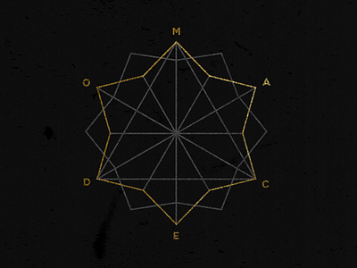 Macedo in the Dark black branding gold logo type