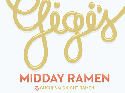 Gigi's Midday Ramen birthday invitation invite lettering noodles ramen type
