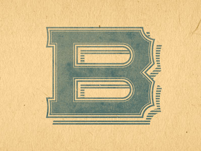 B for Boylston lettering type vintage
