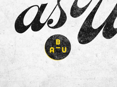 BAU bau circle logo script type vintage