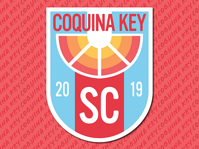 Coquina Key Soccer Club branding crest design flat football logo soccer