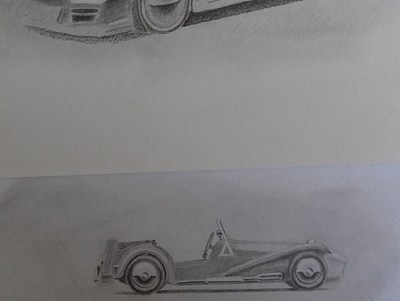 Two Great cars: Lotus/Caterham Super7 and Porsche 911 Carrera 4S design draw drawing typography ui