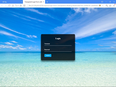 Login Form Transparent+floating PlaceholderText design html ui ux