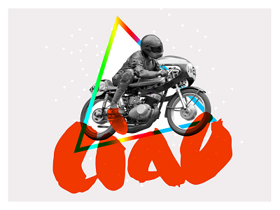 Ciao biker caferacer flat flatdesign motorbike