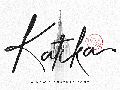 Katika - A New Signature Font branding calligraphy elegant font handmade handwritten logo logotype magazine masculine modern script signature typeface typography watermark wedding