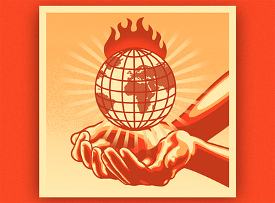 Burning Planet activism climate change climate strike design digital art illustration stencil vector