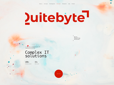 QuiteByte IT company home page branding design fashion flat illustration it typography ui ux uxui web website