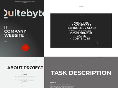 QuiteByte IT company presentation branding design fashion minimal typogaphy ui ux uxui web website