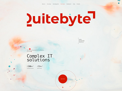 QuiteByte IT company home page branding design fashion minimal typogaphy ui ux uxui web website