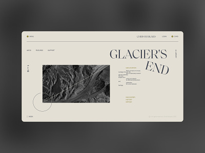 GLACIER'S END main page branding design fashion minimal typogaphy ui ux uxui web website