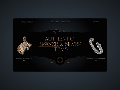 Pakabone jewelry store branding design fashion illustration logo ui ux uxui web website