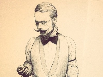 18th century hipster drawing hipster illustration moustache pen vintage