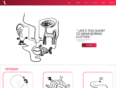 Clothier Landing Page design illustration illustrator ui uiux uiux design webdesign