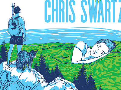 Belated & Chris Swartz Tour Poster illustration screen print tour poster