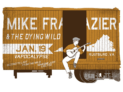Mike Frazier & The Dying Wild Gig Poster gig poster illustration screen print